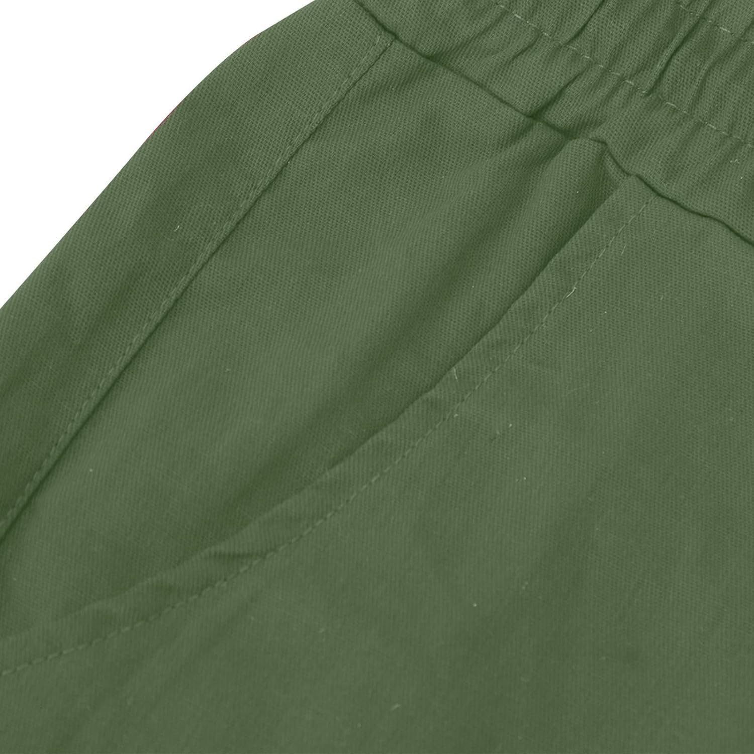 Cargo Pants for Men Drawstring Elastic Waist Hiking Joggers Cotton Loose Tactical Sweatpants Workout Outdoor Trousers - Image 3