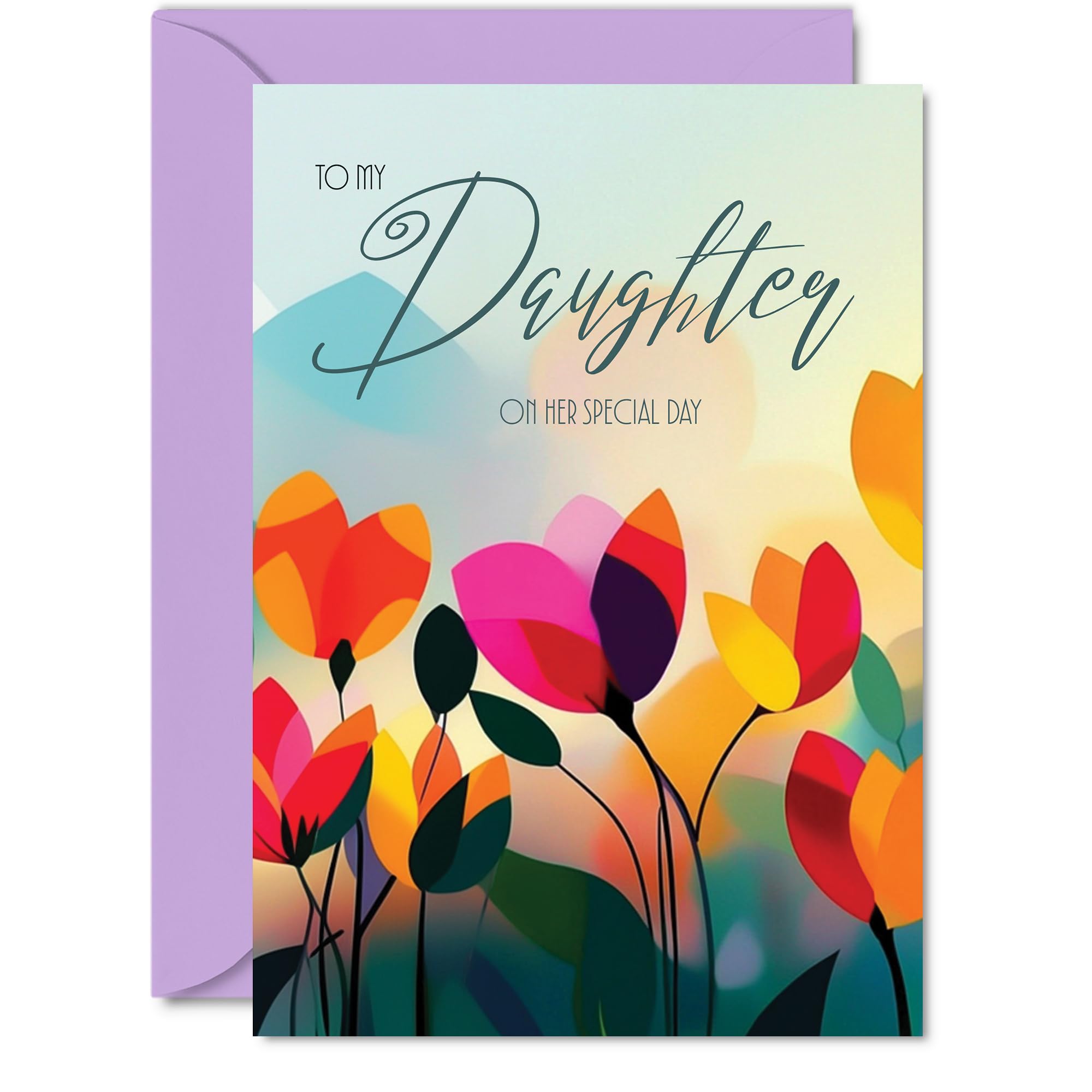 Daughter Birthday Card, Vibrant Summer Flowers