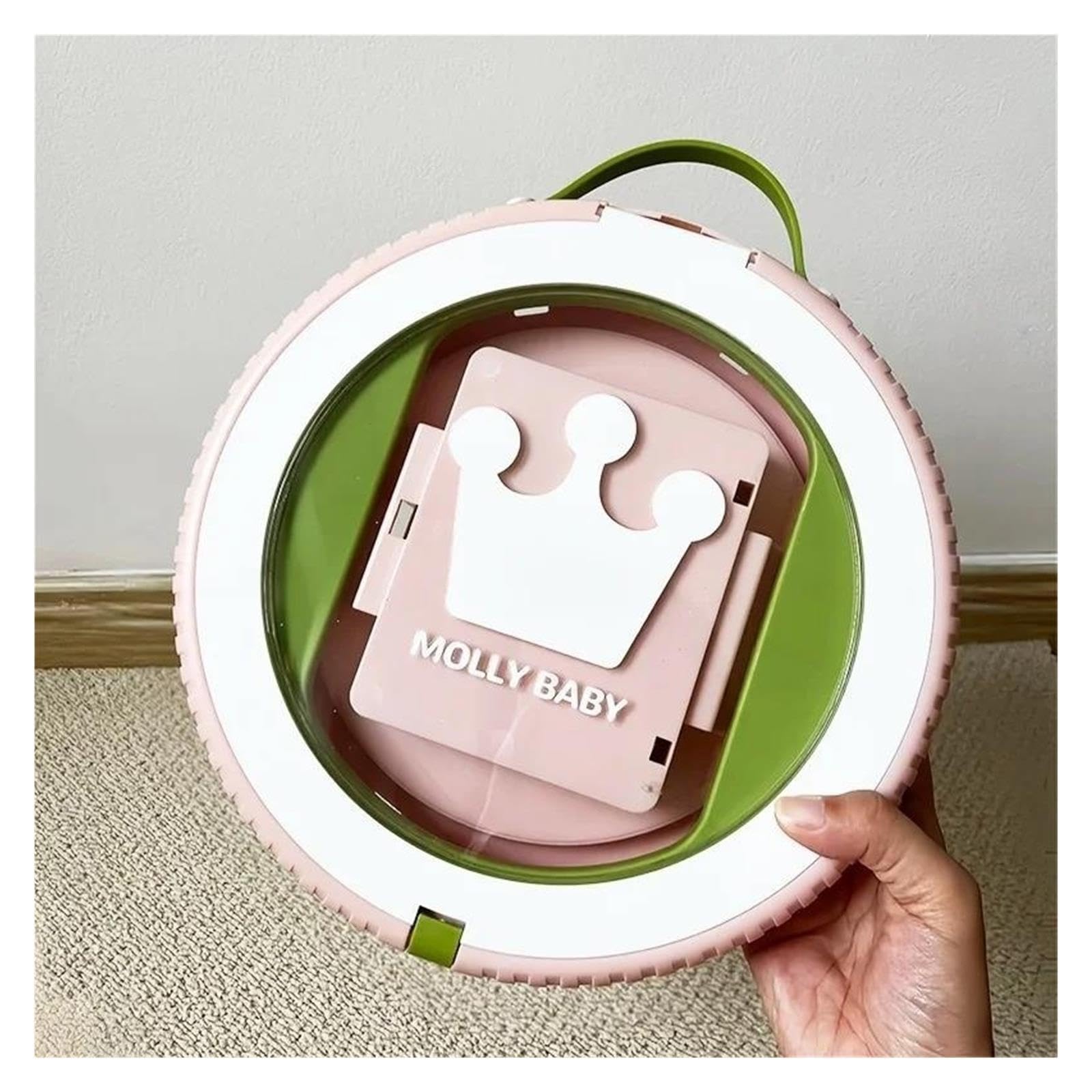 Toilette portatile vasino pieghevole a forma di cartone animato per viaggi di emergenza con borse(Green)