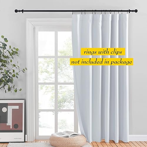 Miniatura 3 de Nicetown - Cortinas opacas para cubrir puertas, Poliéster & Mezcla de poliéster, Gris blanco (Greyish White)