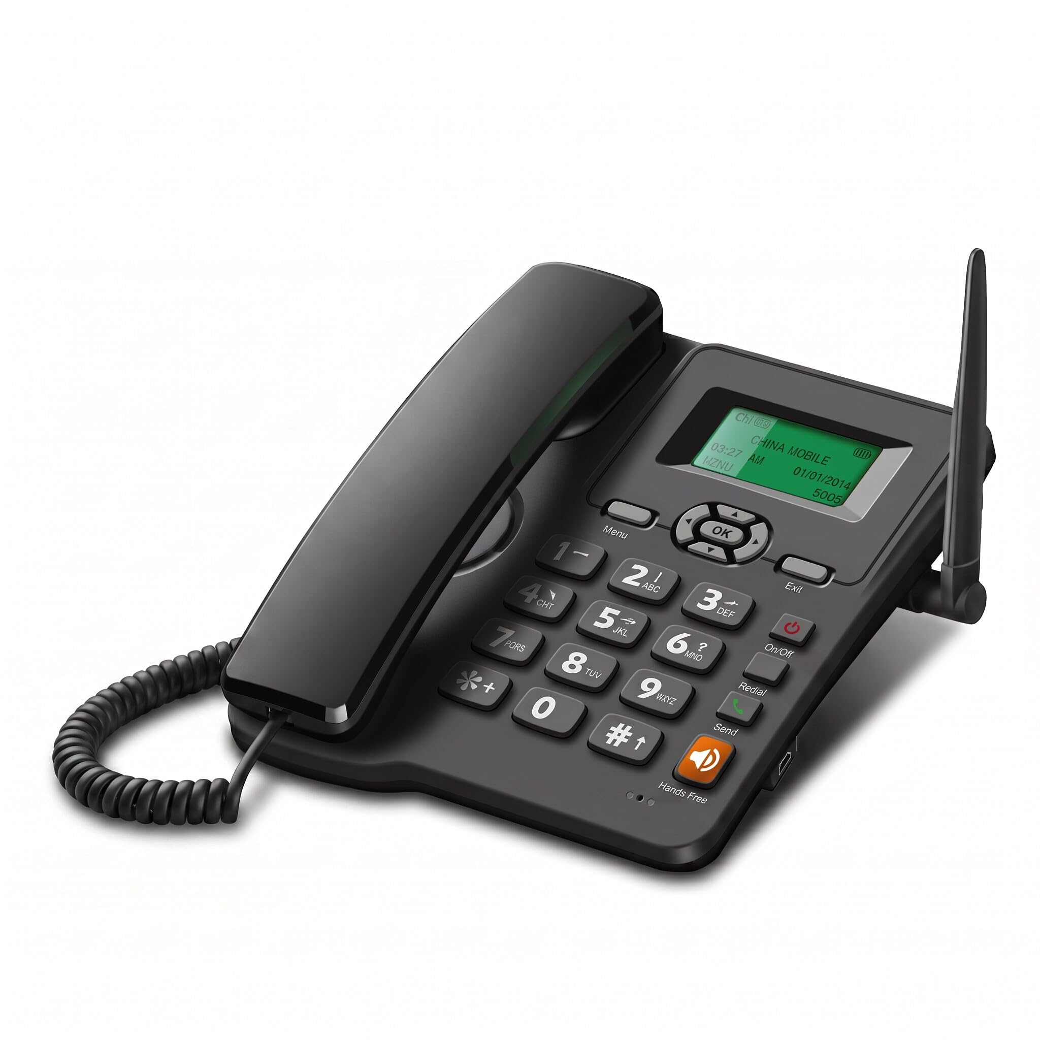 Telefon z Kartą Sim GSM,Bezprzewodowy Telefon Uchwyt Telefonu Pulpitu GSM 850/900/1800/1900 MHz Podwójna Karta 2g z Anteną Radio Budzik Funkcja dla Domu