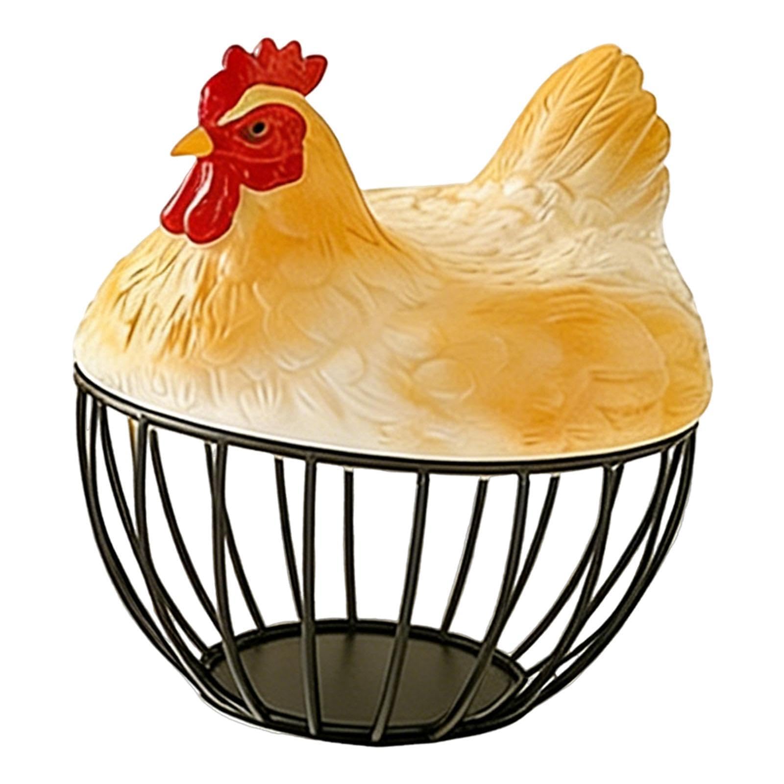 Panier à œufs anti-casse en forme de poule pour plan de travail