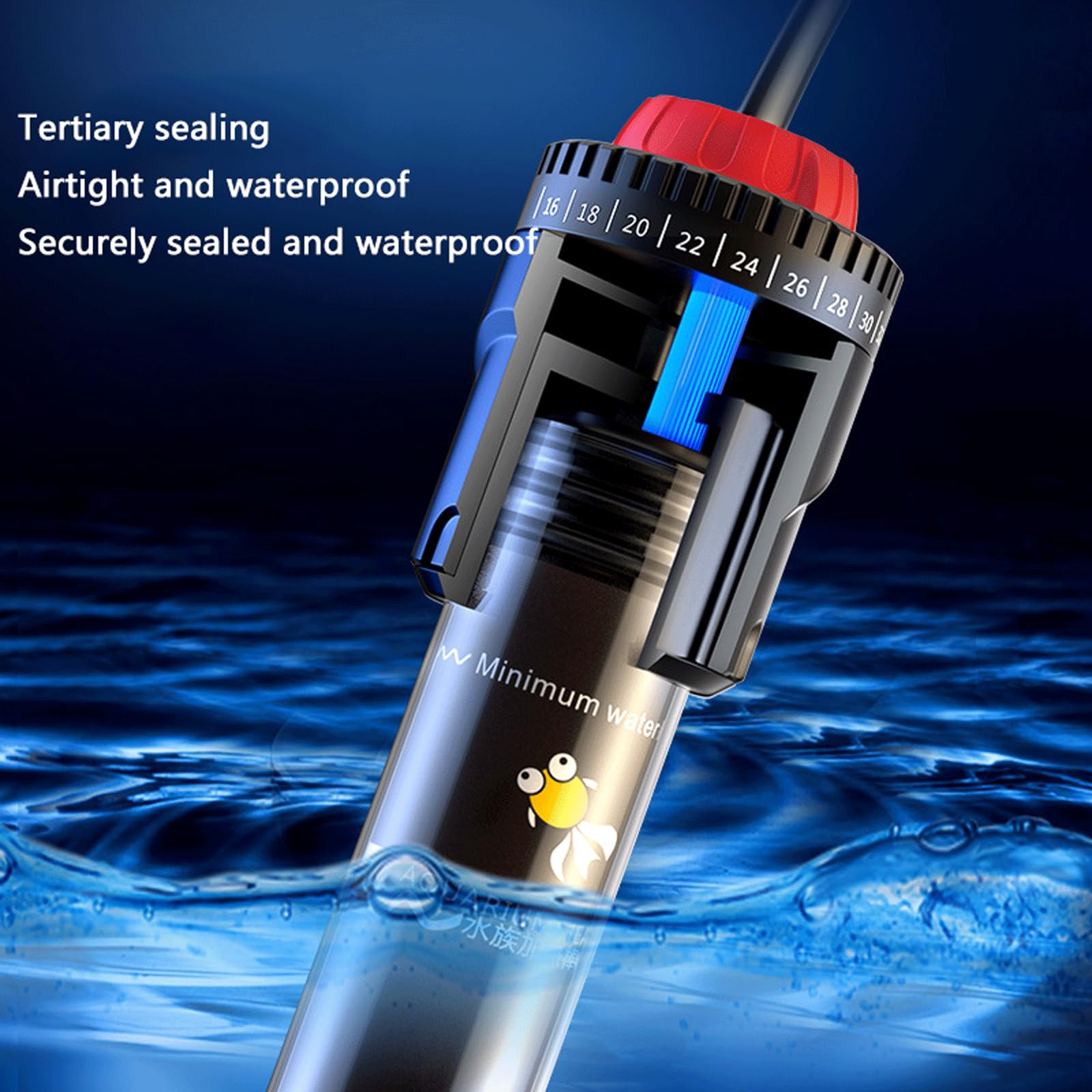 Riscaldatore per Acquario Temperatura costante Automatica con Display Digitale Asta riscaldante antideflagrante per Acquario, 100W
