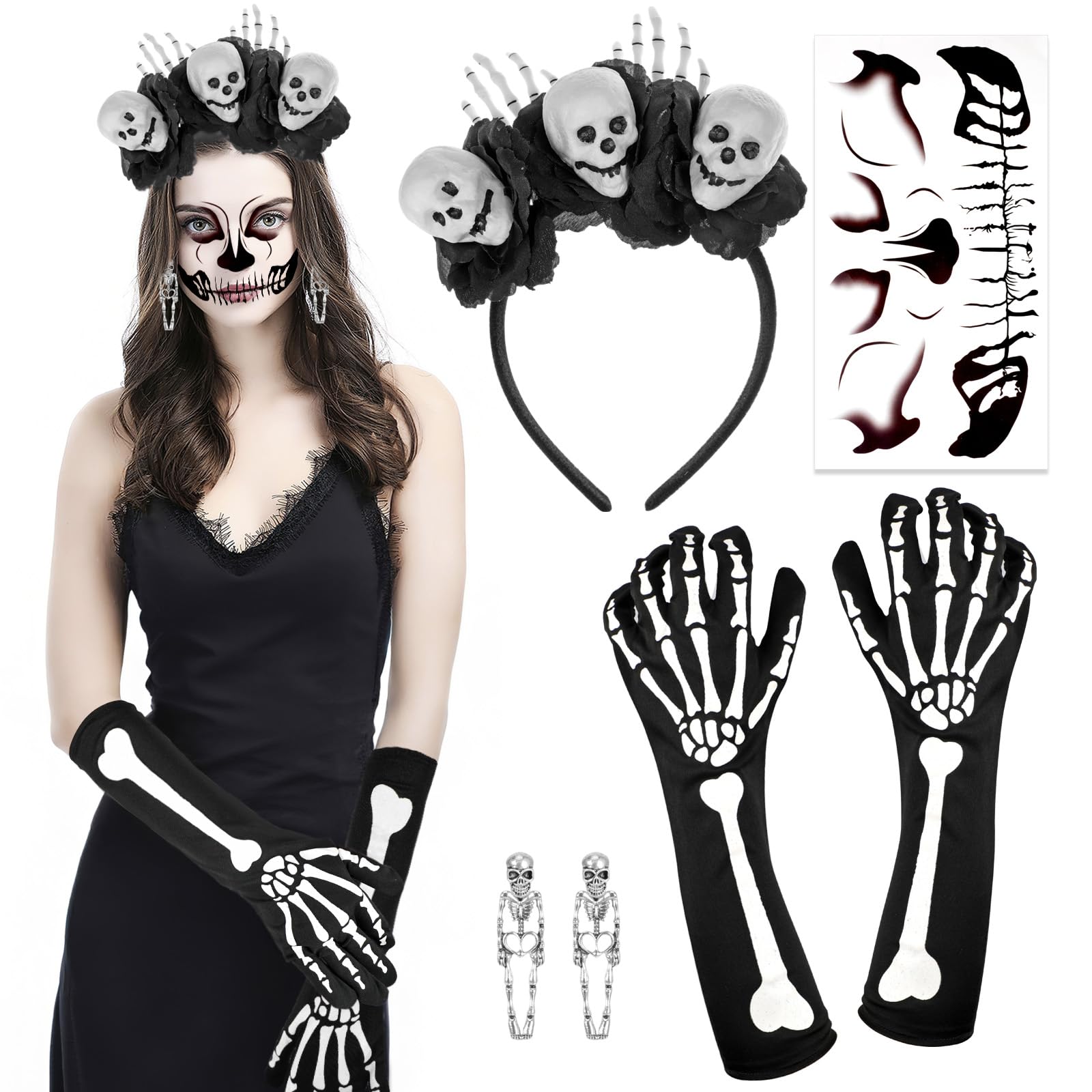 Orecchini Pendenti A Teschio Di Zucchero In Acrilico, Stile Day Of The Dead, Per Halloween