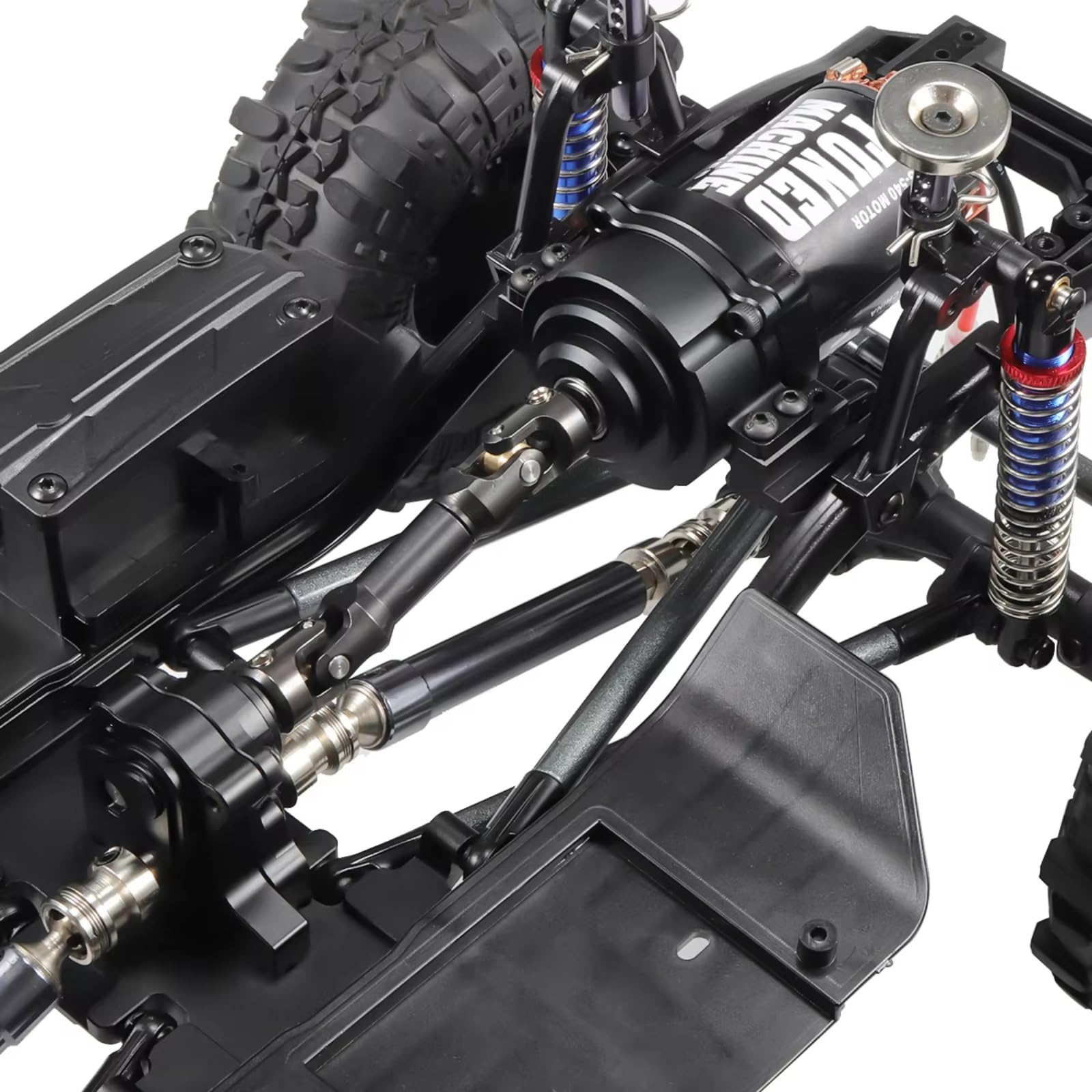 Composants Auto RC Compatible avec SCX10 II 90046 1/10 RC, Boîte De Transfert, Jeu Plaques Antidérapantes Transmission Vitesses Planétaire Avant en Métal, Pièces Mise À Niveau Voiture(Black)