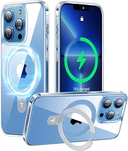 Miniatura 9 de TORRAS Funda magnética UPRO Ostand para iPhone 13 Pro Max de 6.7 pulgadas apta para MagSafe Soporte ajustable Nunca amarilla Protección de grado MIL