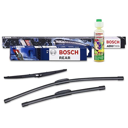 BOSCH Essuie-glace avant + arrière + nettoyant pour vitres 31185458