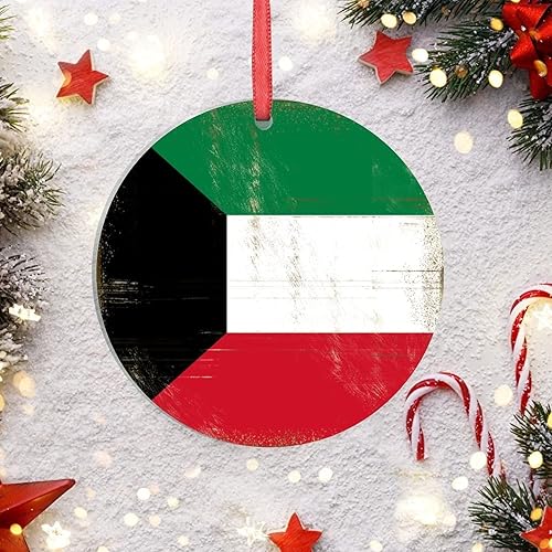 Miniatura 4 de Adornos de Navidad de Kuwait con bandera de Kuwait adornos de árbol de Navidad acrílico transparente adornos de Navidad personalizados 2022 recuerdo