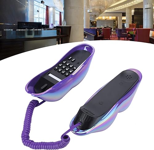 Miniatura 3 de Teléfono de labios divertido de galvanoplastia, teléfono fijo de cable, con función de almacenamiento de números, teléfono fijo para el hogar,