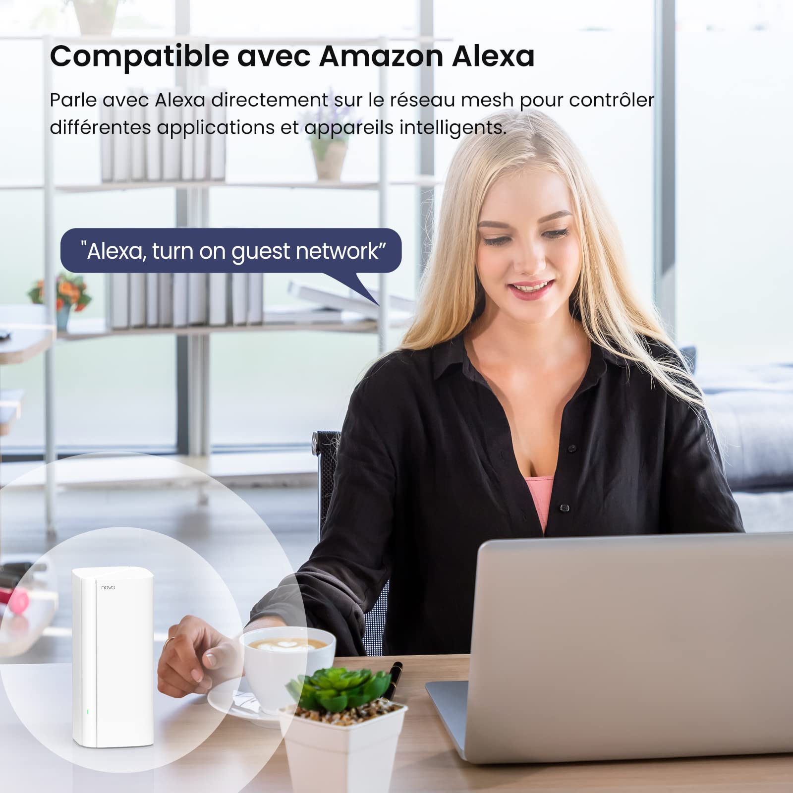 Tenda WiFi 6 Mesh AX3000 Nova MX12(Paquet de 2)- Système Mesh WiFi 6 pour Toute la Maison - Couverture de 4 à 6 pièces recommandée - Installation Facile - Remplacement de Répéteur Routeur WiFi