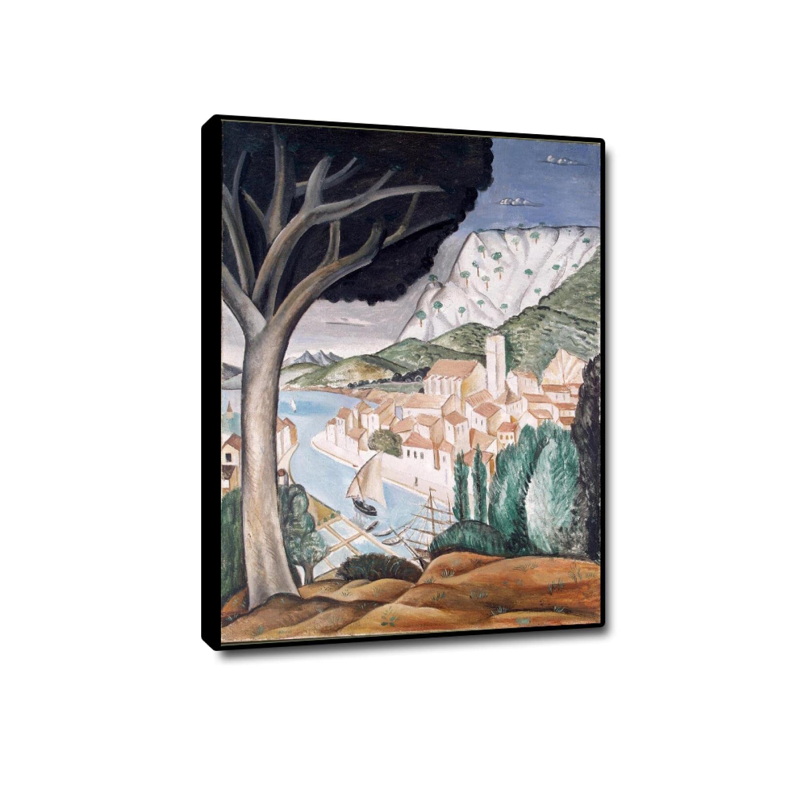 JZSDGB Czarne oprawione słynne wydruki artystyczne - Andre Derain plakat - Martigues sztuka ścienna - płótno - sztuka ścienna słynne obrazy reprodukcja-krajobraz obrazy graficzne do salonu dekoracja 20 x 30 cm