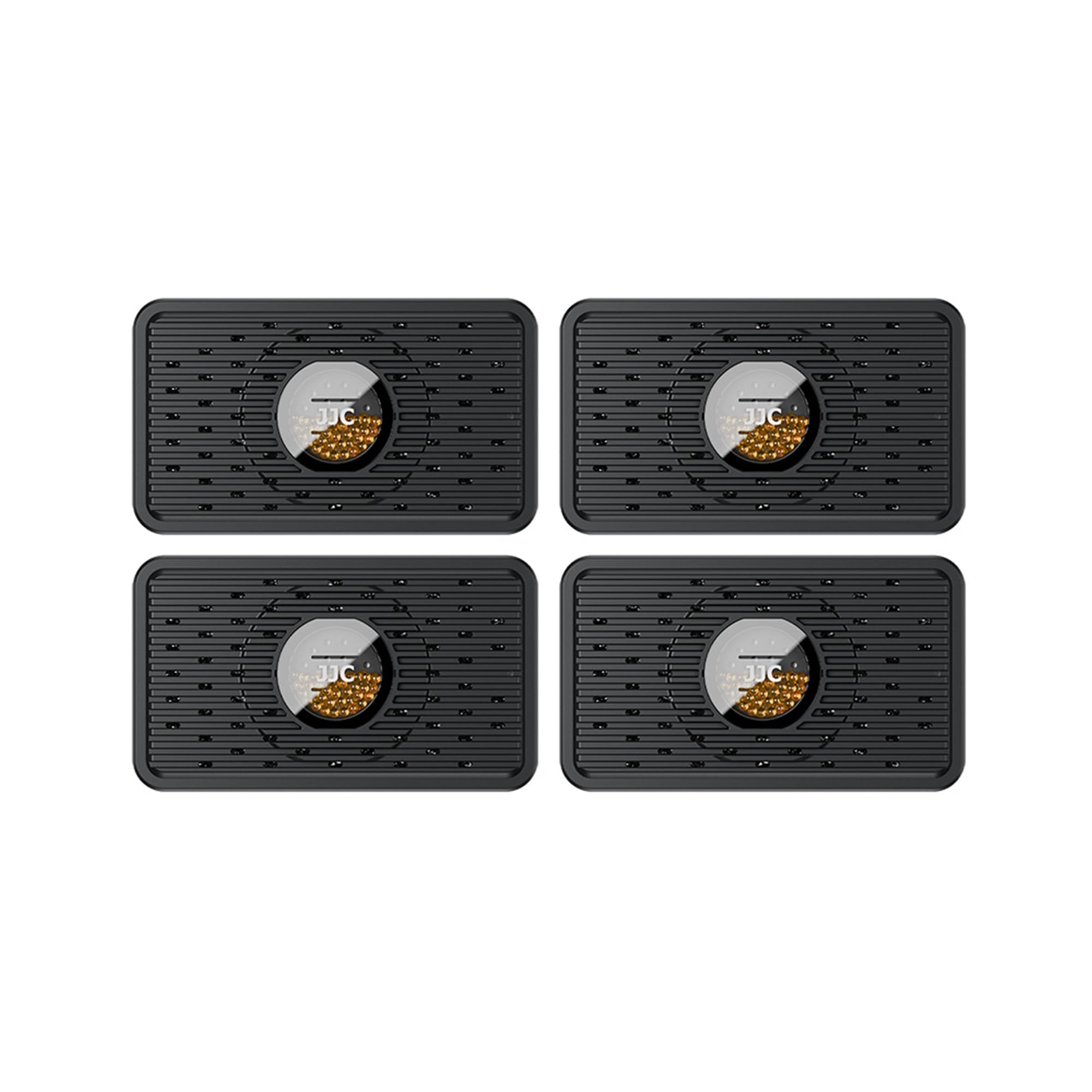 (4 Pack) JJC Reusable Desiccant Silica Gel Canister with Type-C Port & Smart Control for Easy Regeneration, Moisture Absorber Dehumidifier Fits Camera Lens Filters Electronics Toolboxes Closet, Black
