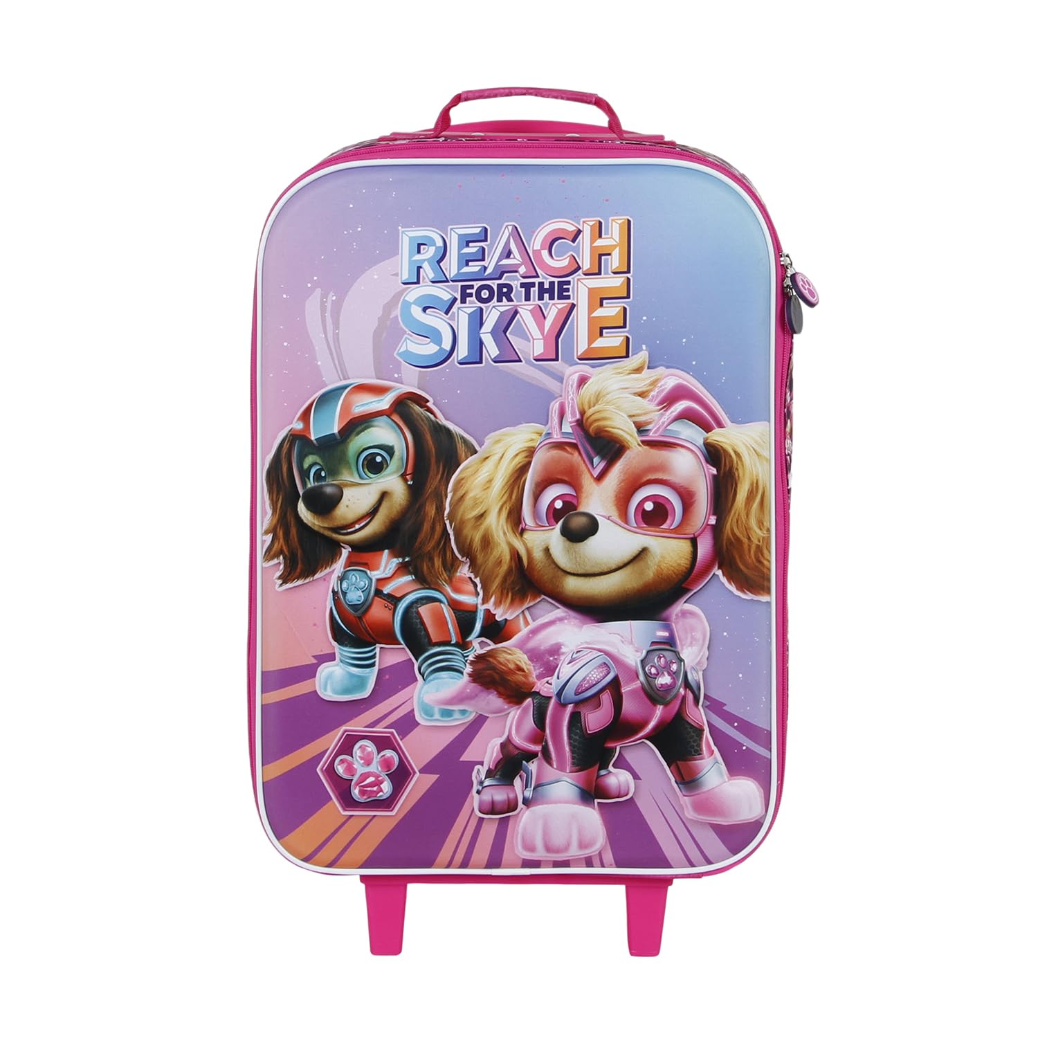 Psi Patrol Mighty -Miękka Walizka na Kółkach 3D, Różowa, 17 x 33 x 52 cm, Pojemność 26 L
