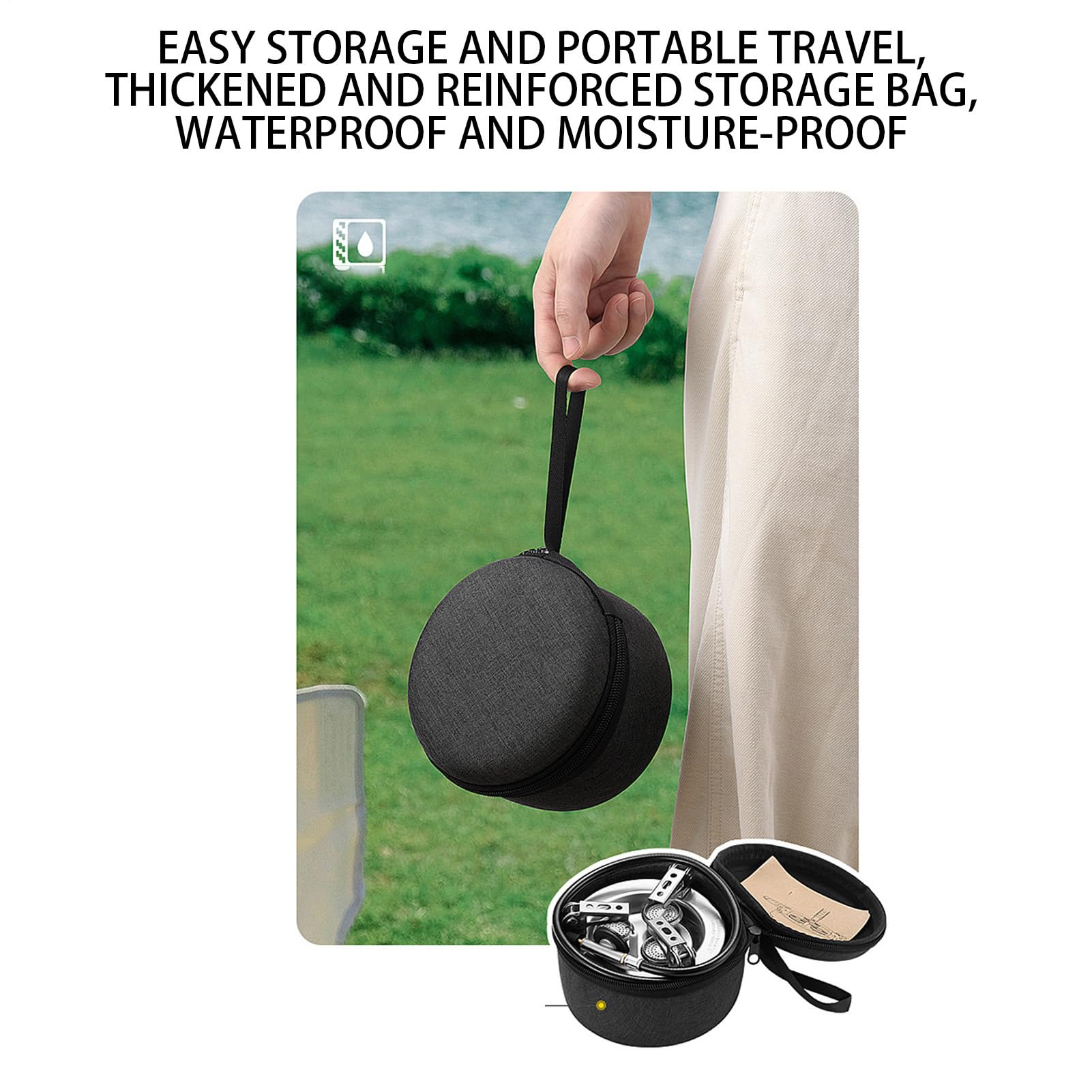 Estufa de camping – Cocina portátil de camping – quemador plegable portátil, 6800 W equipo al aire libre con bolsa de almacenamiento para senderismo, barbacoa, caza | Pequeño Hornillo de Camping Equipo de Acampada Pesca, Senderismo, Caza, Asador Barbacoa