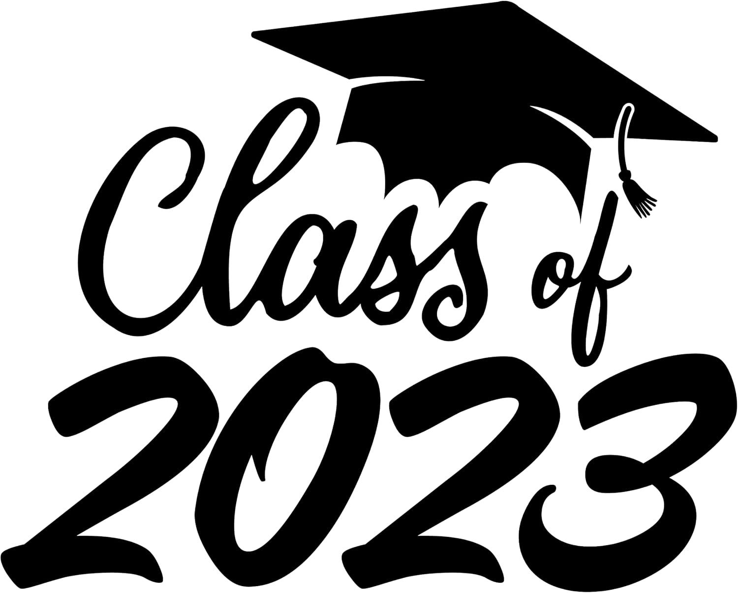 2PCS Class of 2023 Car Sticker & Graduation Hat Sticker Car