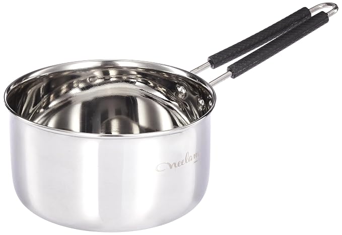 Neelam Premium Stainless Steel Saucepan with Heat-Resistant Wire Handle, 2000 ml, 22 Gauge, Durable & Easy to Clean, Perfect for Cooking Sauces, Soups, and Stews; 1 Piece