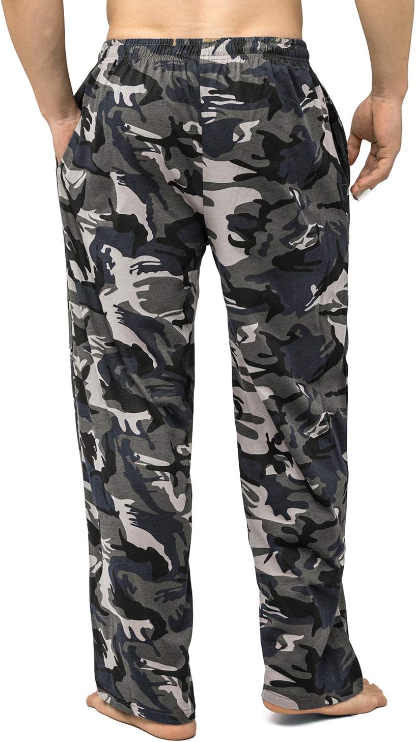 Bintangor Men's Sleep Pajama Pants 100% Cotton Knit Elastic Waistband Lounge Wear Long - Image 3