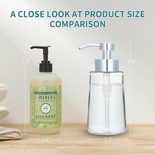 Miniatura 3 de Doiliese Dispensador de jabón, dispensador de jabón de vidrio transparente con bomba a prueba de óxido, bomba de jabón líquido de 16 onzas con