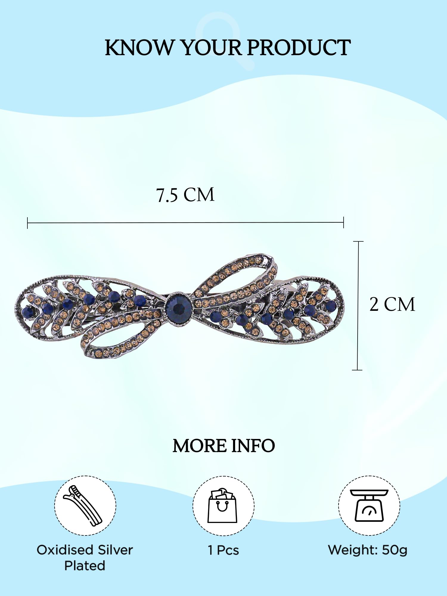 Crystal French Hair Clips, Elegant Accessories