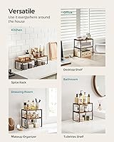 Vista 75 de SONGMICS Cabinet Organizer Shelf, Set of 4 Kitchen Counter Shelves, Kitchen Storage, Spice Rack, Stackable, Expandable, Metal and Engineered Wood