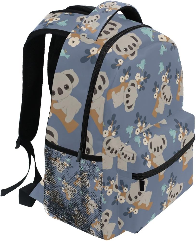 senya Koala Floral School Backpack for Boys Girls Bookbag Travel Bag One Size