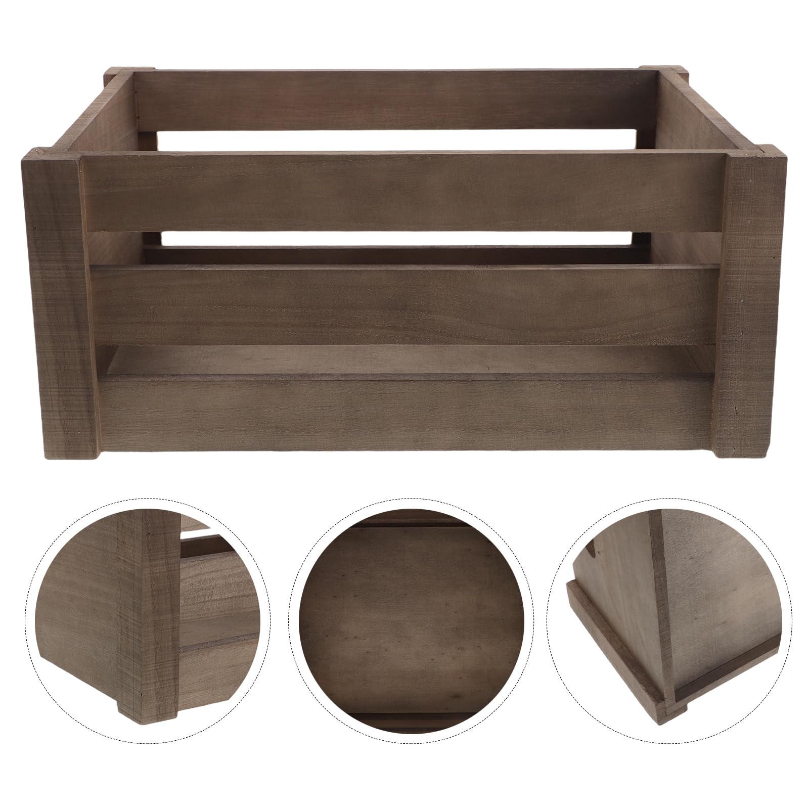 Cassa Porta Dischi in Legno Vintage 35x25x15 Cm con Maniglia, Organizer per Album in Vinile Retrò, Scatola Espositiva per Dischi per Casa, Ufficio e Studio