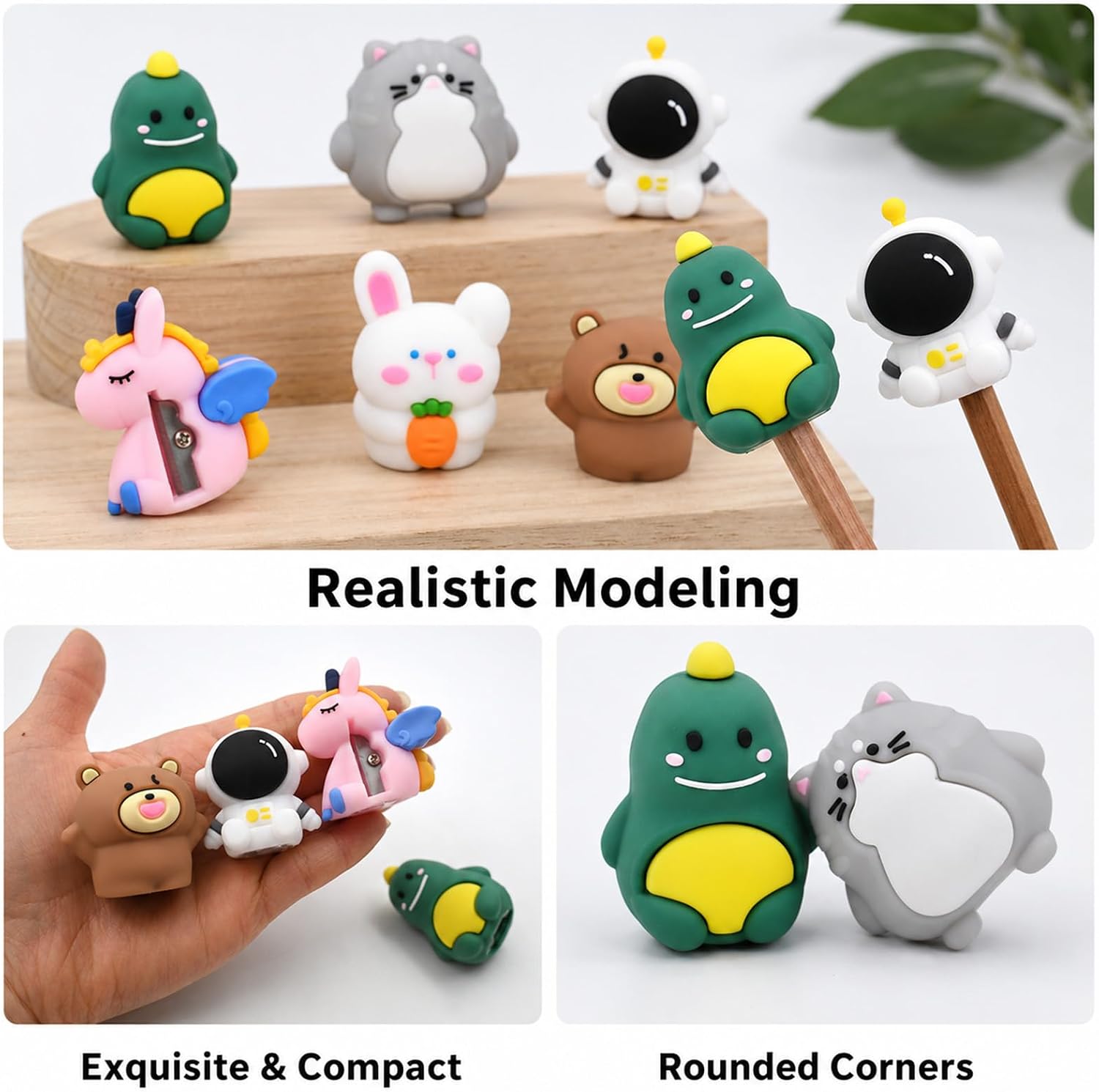 6 PCS Cute Animal Pencil Sharpeners, Mini Pencil Sharpener Manual (Style 2) image 4