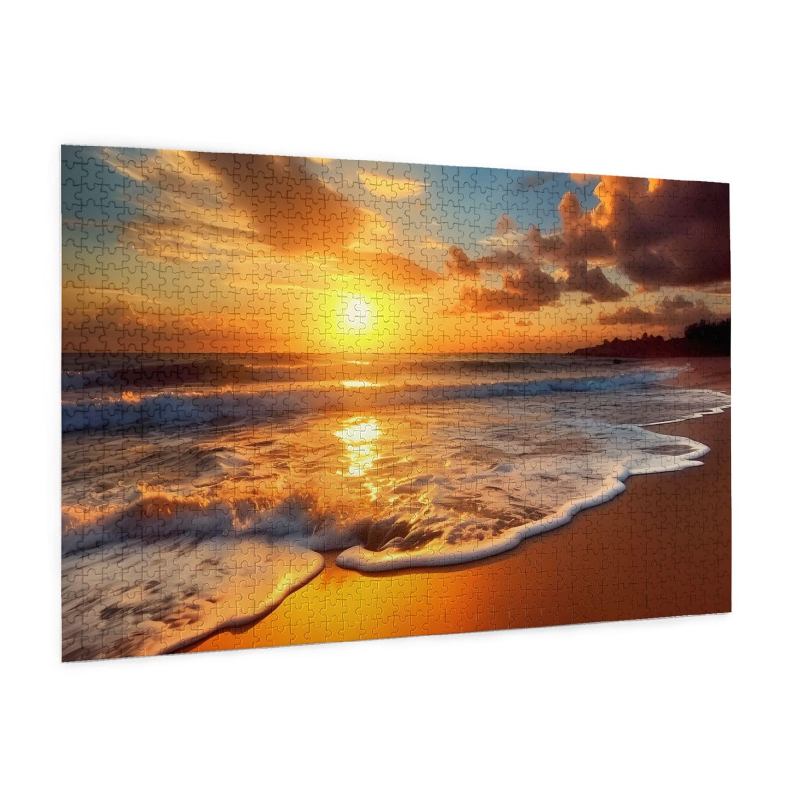 1000 Teile Sonnenuntergang Puzzle Für Erwachsene - Strand Motiv, Bunt, Als Deko Geeignet