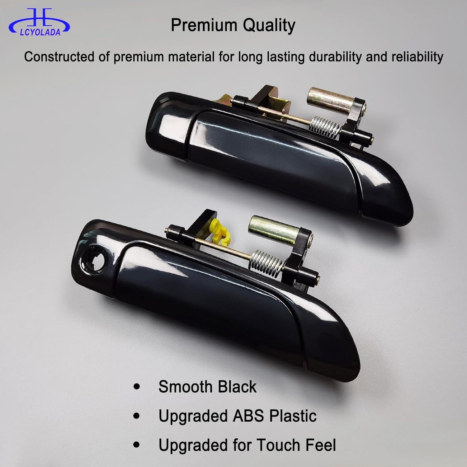 Set of 4 Exterior Door Handles for Honda Civic 2001 2002 2003 2004 2005, Front Rear Driver & Passenger Side Replaces 72140S5DA02 72180S5DA02 72640S5DA01 72680S5DA0, Smooth Black