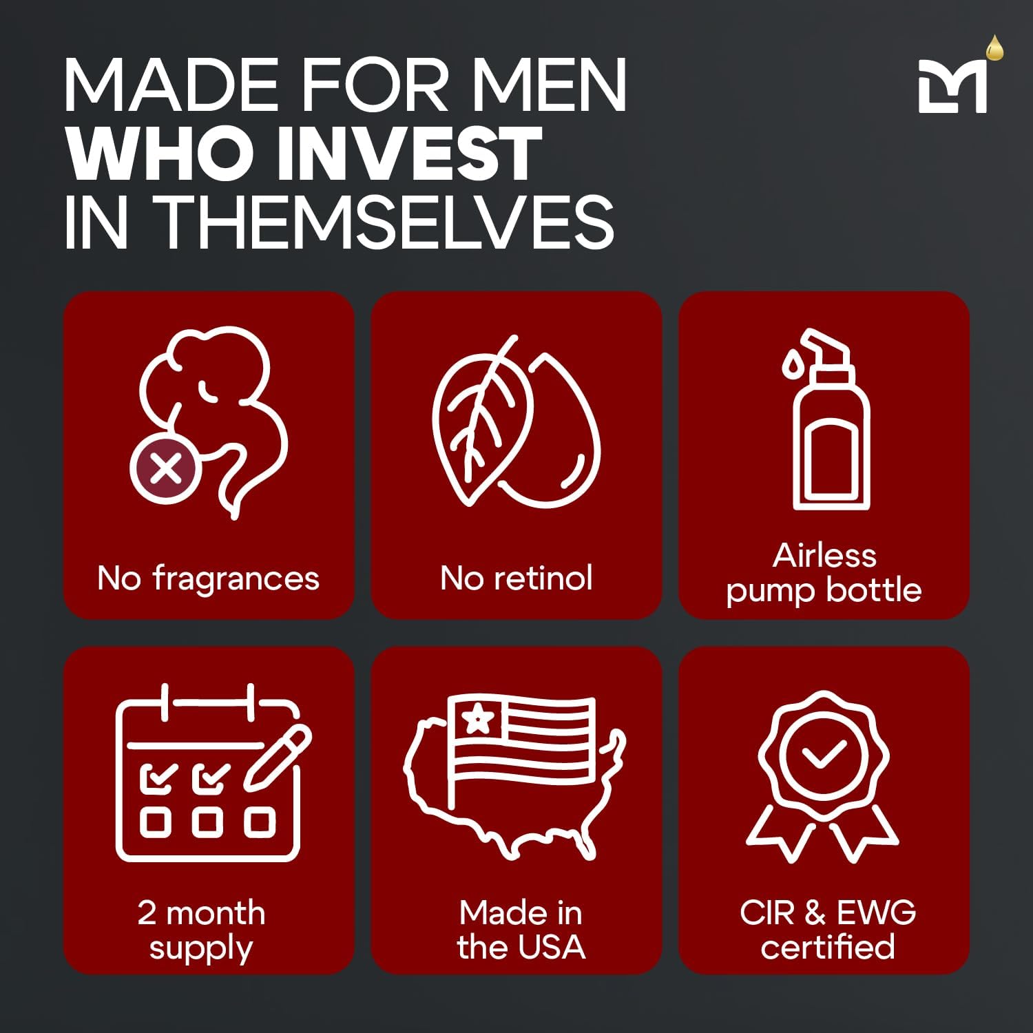 Titan MAX Anti-Aging Peptides Serum for Face – Utra Potency Mens Peptide Serum Moisturizer – Skin Care Men – Face Serum Men – Anti Aging Serum – 10% Niacinamide, HA – All Skin Types–Unscented - Image 5