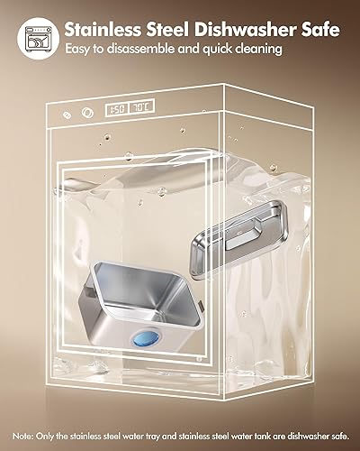 Miniatura 7 de Fuente de agua automática de acero inoxidable de 12 litros para perros grandes, fuente de agua silenciosa para mascotas y dispensador de agua con