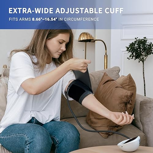 Miniatura 6 de Monitor de presión arterial para uso doméstico, monitor de presión arterial digital preciso y portátil con puño grande, monitor de frecuencia