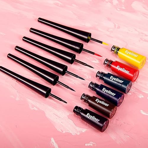 Miniatura 3 de Delineador de ojos líquido mate, 6 colores neón coloridos, delineadores de ojos para mujeres, principiantes, impermeables, de alta pigmentación, de