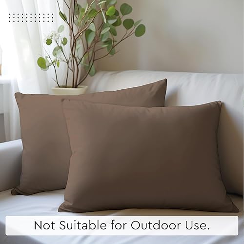 Vista 208 de Encasa Homes - Juego de 2 fundas de almohada, 18 x 18 pulgadas, lona de algodón teñidas, cuadradas, decorativas, para sofá, silla, cama y hogar, Azul