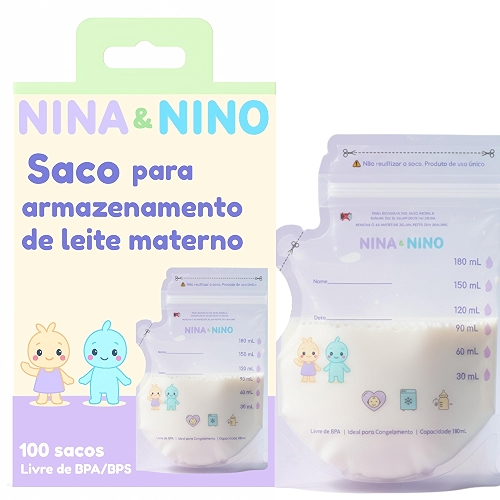 Saquinho Leite Materno Armazenar Leite Materno Sacos Para Armazenamento de Leite Materno Saco Para armazenar Leite Pack com 100 Sacos