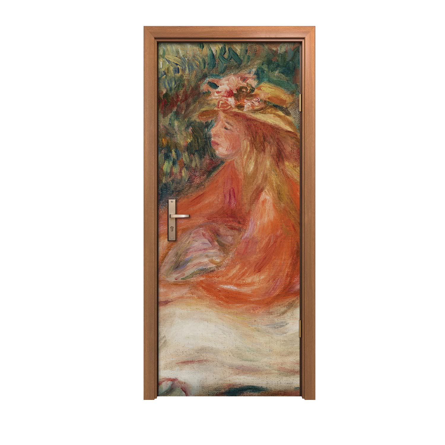 Autocollant de porte forêt design 90x200cm pour créer un salon nature