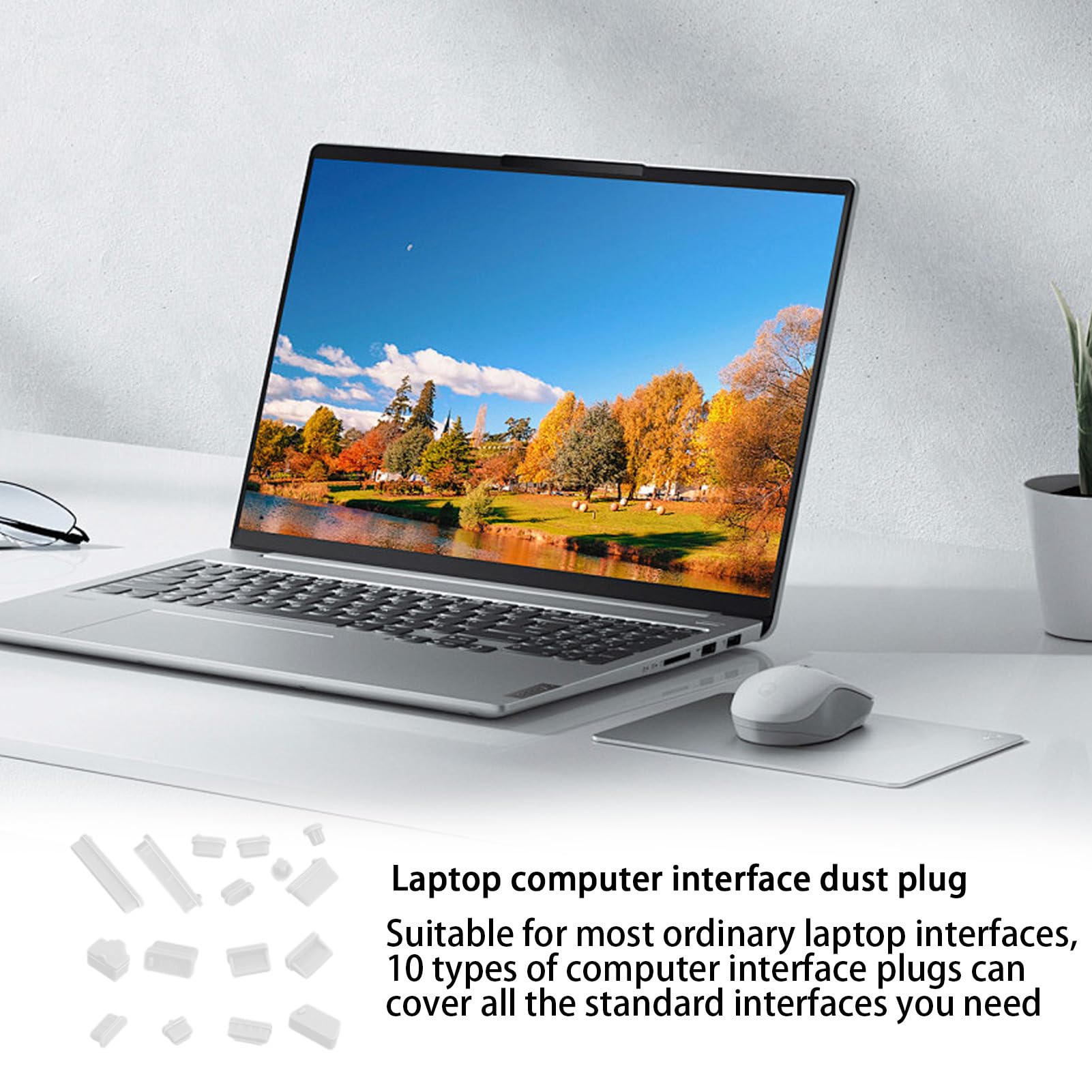 Silikonowe zatyczki przeciwpyłowe do laptopa - osłony portów USB | uniwersalne 16 zaślepek ochronnych do portów typu C, USB C, RJ45, słuchawek i laptopów, do elektroniki