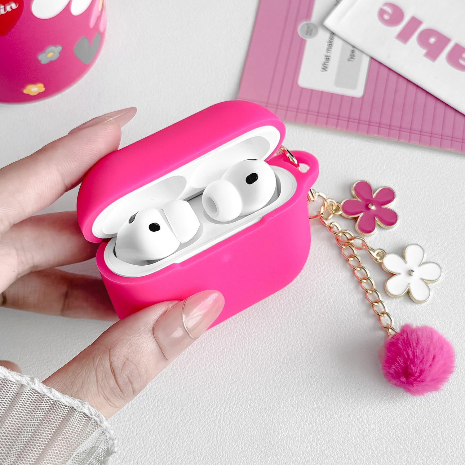 Amazon | Airpods Pro 3用かわいいピンクケース 女の子用 レディース