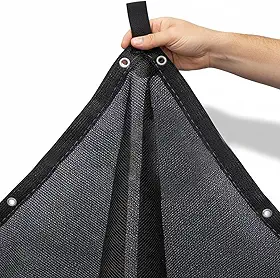 Generic Tela Sombreamento Cobertura Garagem Piscina Toldo Shade Pergolado Tenda Lona 80% UV 3m x 2m Preto Polietileno de Alta Densidade (HDPE) Flexível e Permeável à Água e Ar