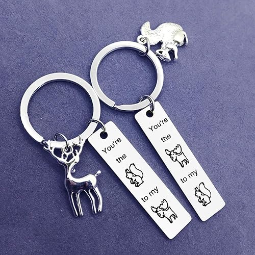 Miniatura 2 de Couple Keychain Set Gift Boyfriend Girlfriend Keychain Couple Gift Keychain for Husband Wife Moose Set Gift for Women