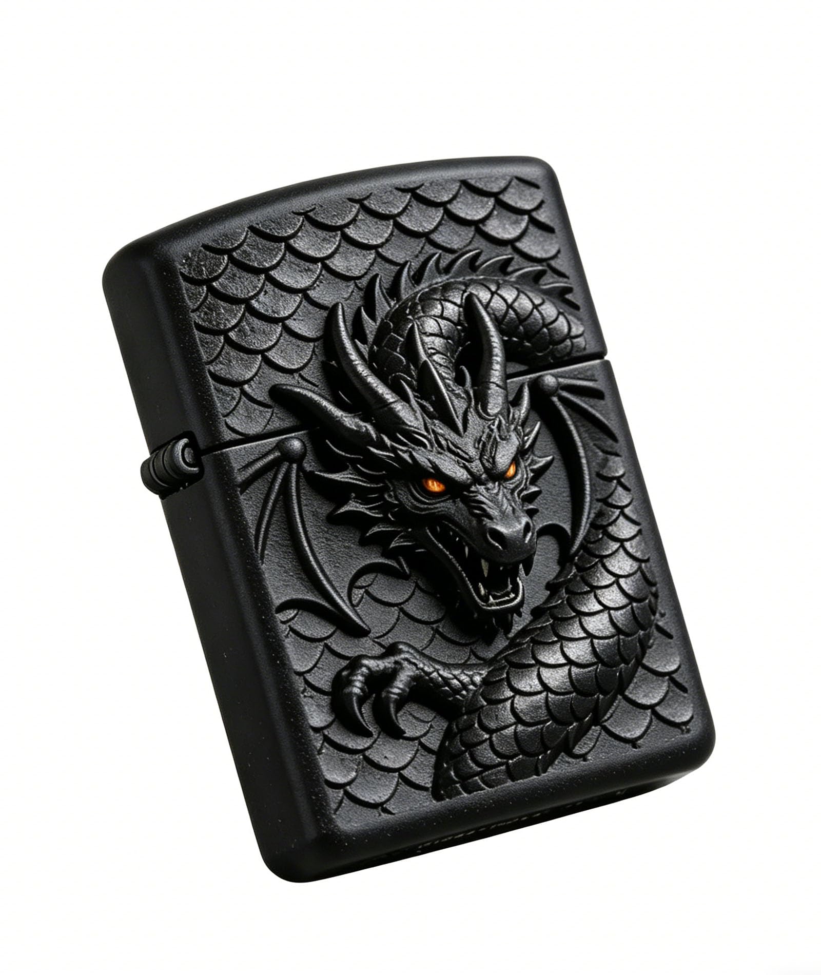 Dragon Kerosene Lighter Cool Vintage Carving Dragon Metal Trench Lighters Kerosene Refillable for Candle Camping (D)