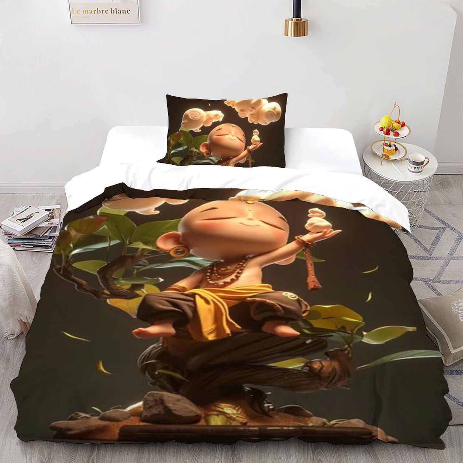 Literie dessin animé microfibre pour lit enfant single 135x200cm