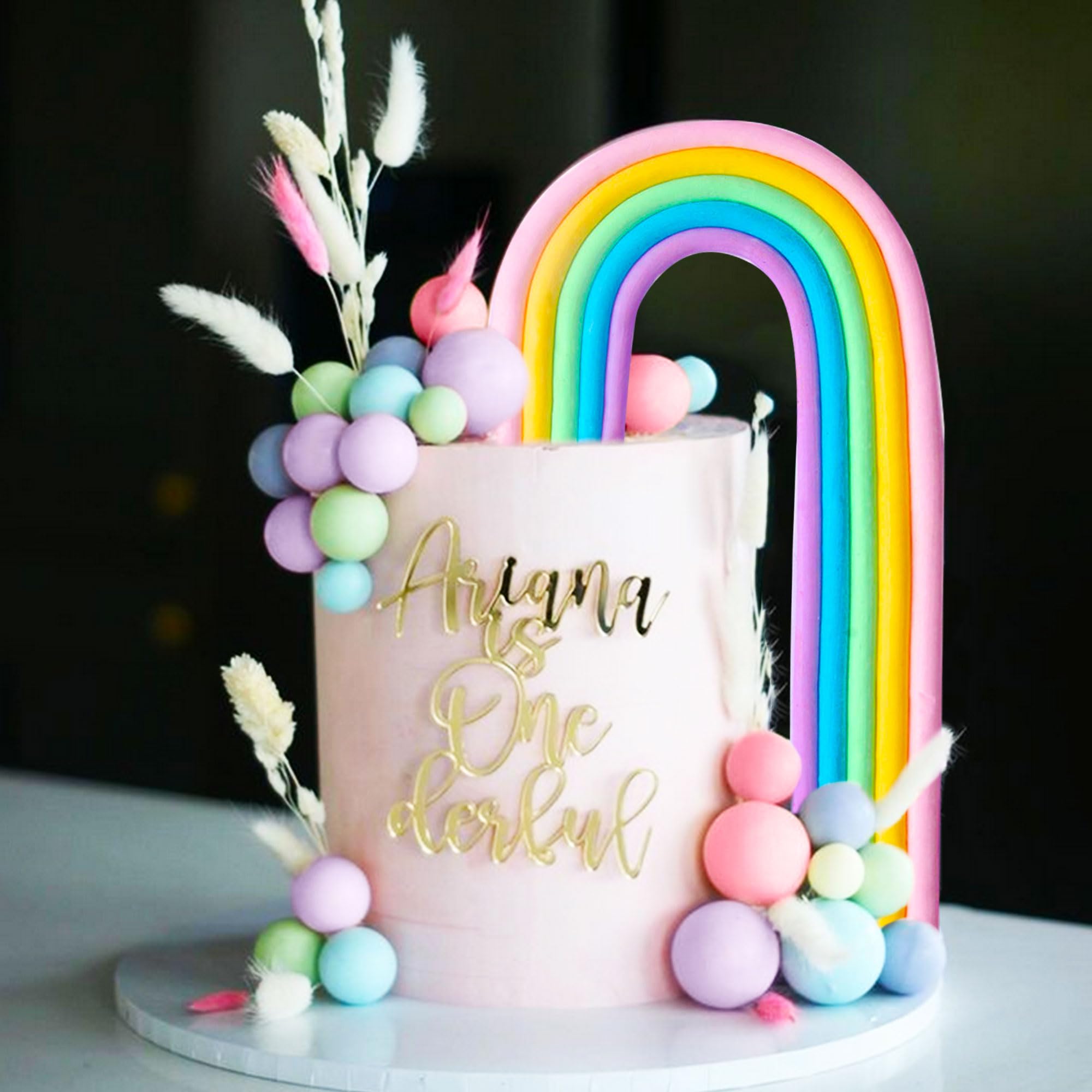 Decorazioni Torta Arcobaleno LaVenty - 21 Pezzi, Palline Colorate Per Cupcake E Torte, Baby Shower E Compleanni