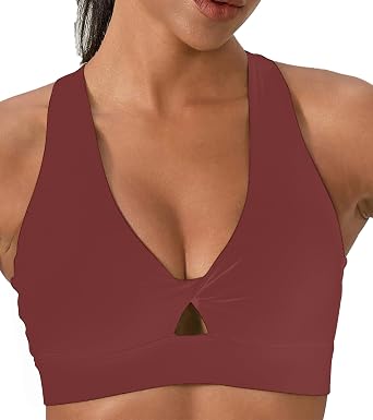 Womens Hight Impact Sports Bras Breathable Moisture Wicking Padded Cups CRIS Cross Back Sports Bra - V Neck Bra for Women