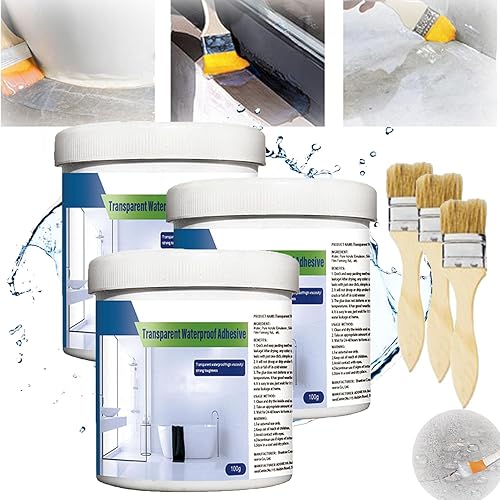 RJDJ Revestimiento impermeable transparente, pegamento impermeable transparente para baño Fourpeople, adhesivo líquido transparente, sellador