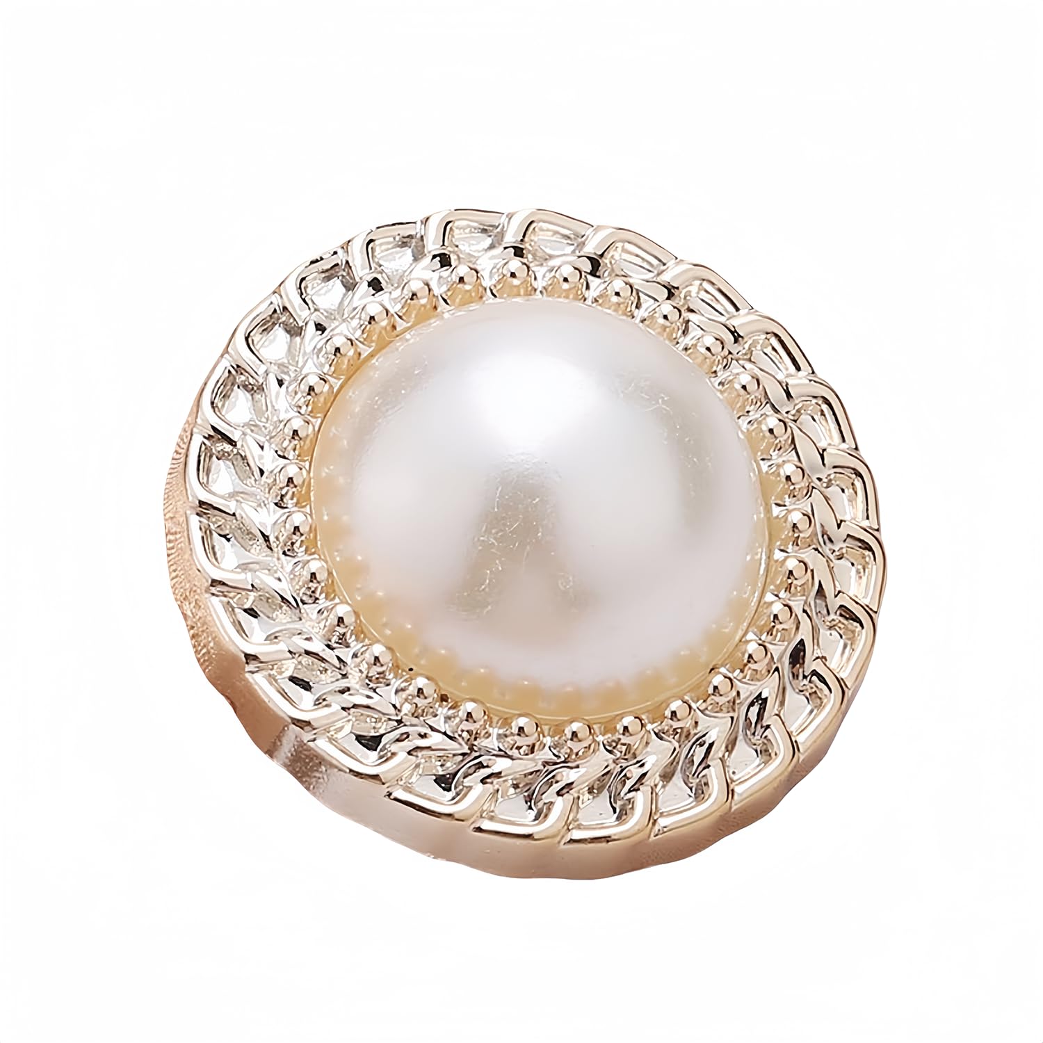 10 PCS Gold White Pearl Buttons Fastener - Versatile Sewing Accessories for DIY Garment, Clothing, Handmade Projects, and Scrapbooking