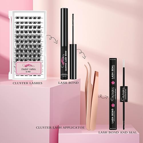 Miniatura 8 de crislashes - Herramienta aplicadora de pestañas, pinzas de pestañas de acero inoxidable para pestañas en racimo, 2 aplicadores de racimos de