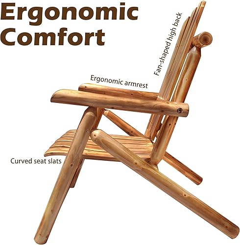 Miniatura 5 de Anraja Silla Adirondack de madera para exteriores, muebles de troncos de madera, porche, patio, exterior, asiento rústico, interior, césped, salón,