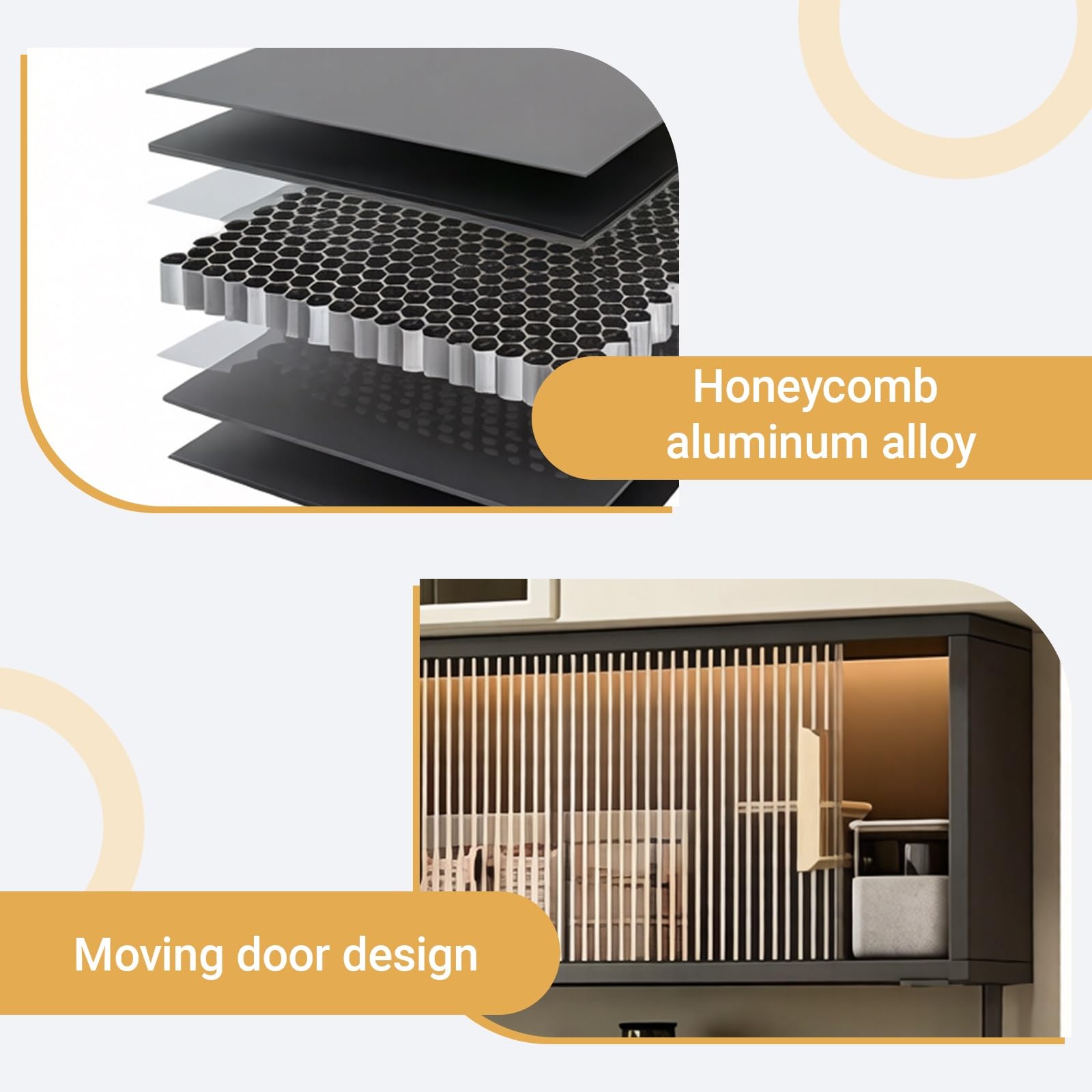 Armario de Baño Pared con Puerta de Acrílico, Mueble Auxiliar de Aluminio Nido de Abeja para Cocina y Baño, Estante de Almacenamiento Suspendido(Black,90 * 22 * 30CM/35.4 * 8.7 * 11.8IN)