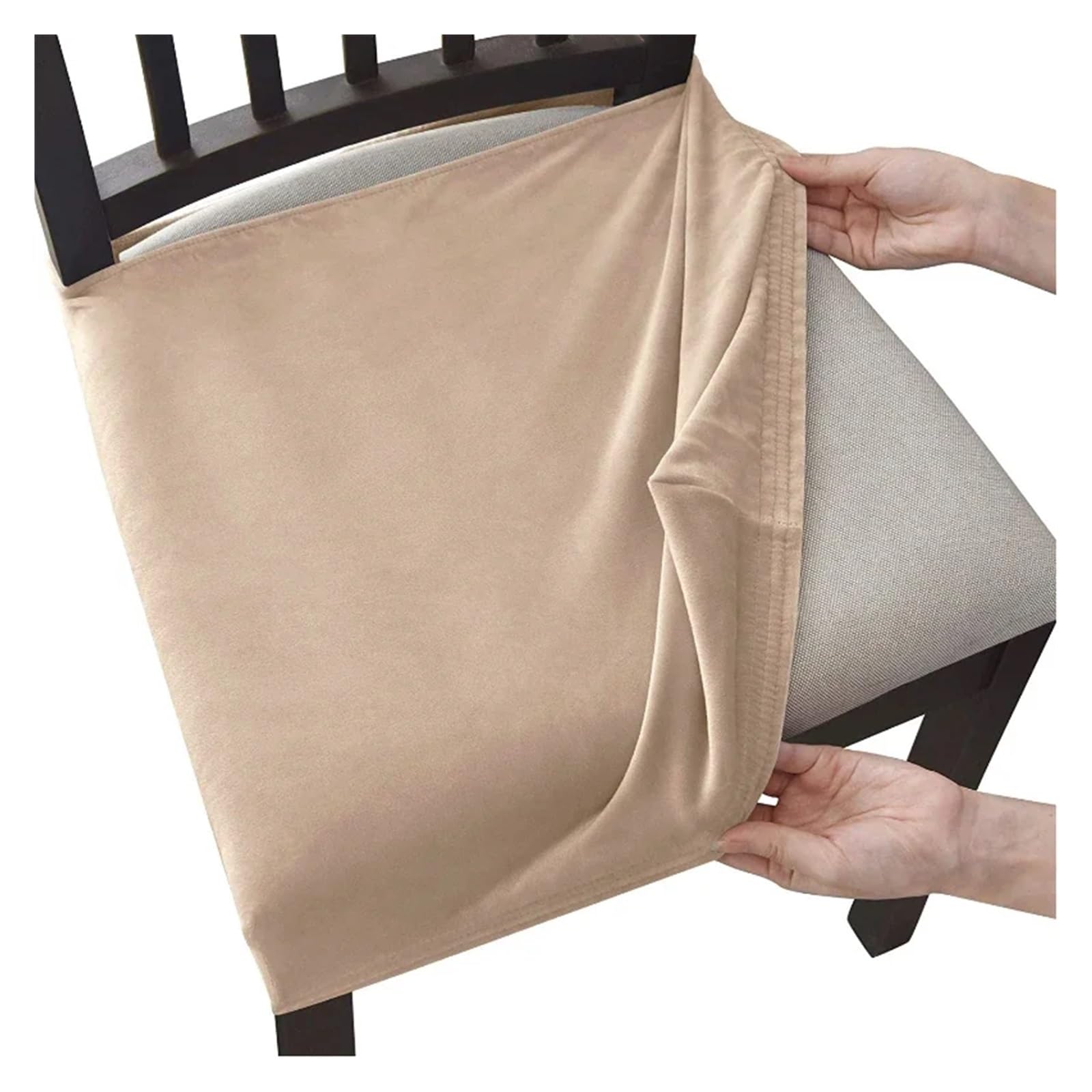 Chair Cover Velvet Chair Cover with No Backrest Anti-Dust Stretch Covers